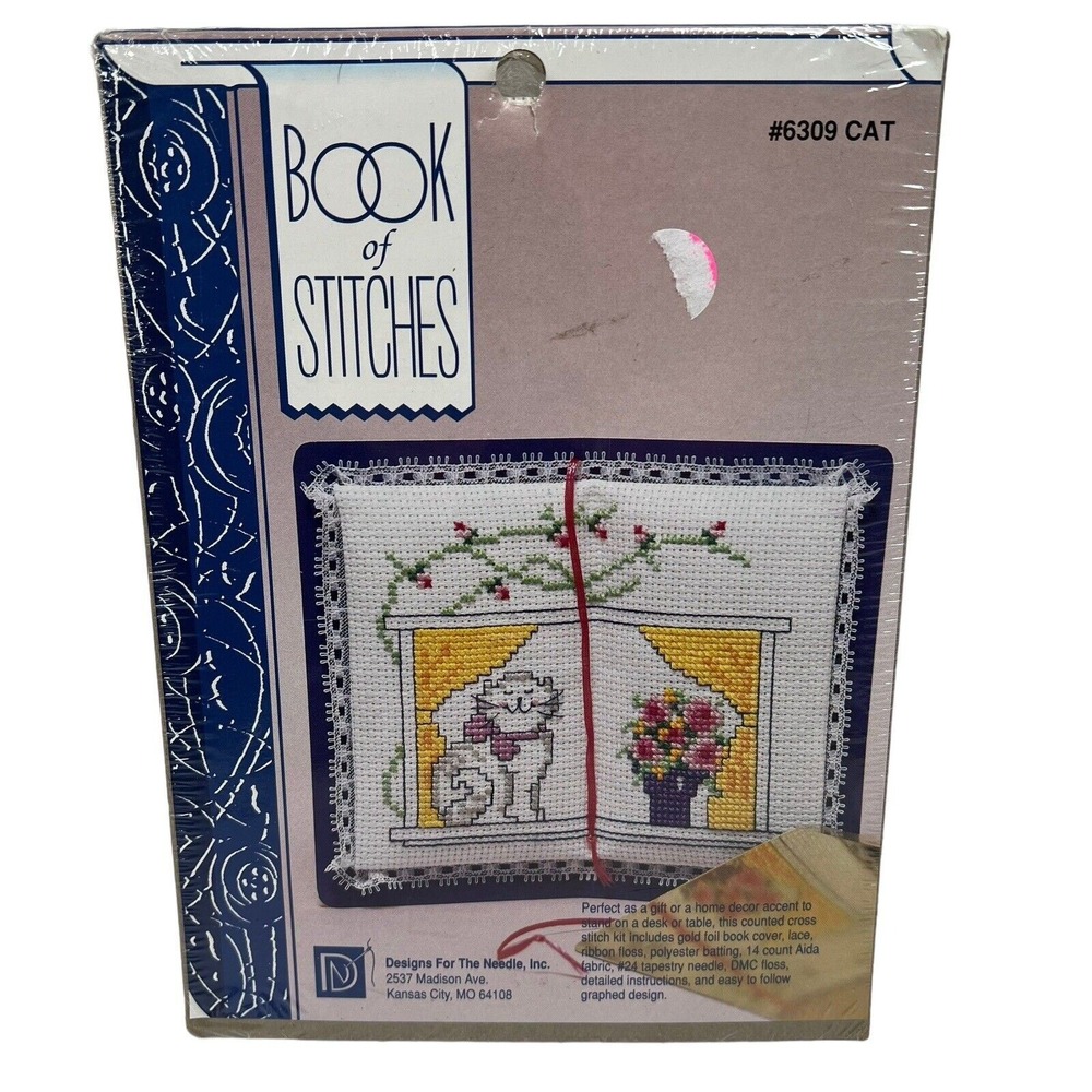 Book of Stitches Cat in Window Cross Stitch Kit 6309 Designs for the Needle NEW